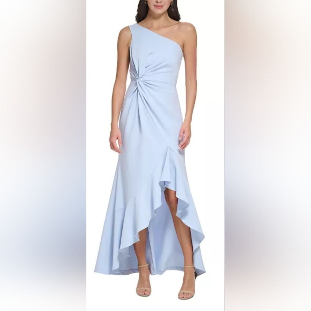 Vince Camuto One-Shoulder Side-Twist Gown NWT size 8 light blue